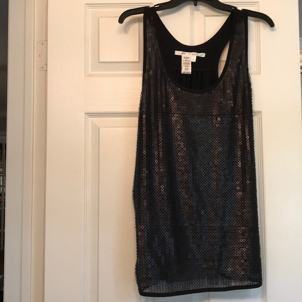 Brown circle-sequined party top